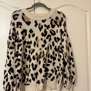 Pink lily cheetah print sweater